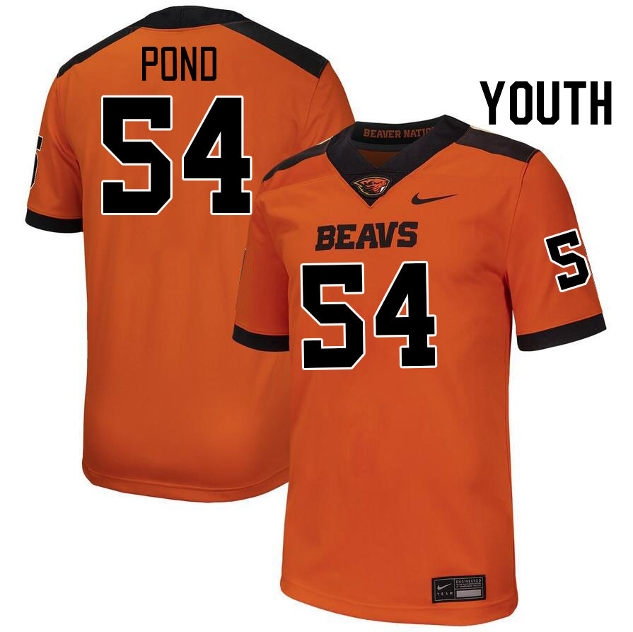 Youth #54 Clive Pond Oregon State Beavers College Football Jerseys Stitched-Orange